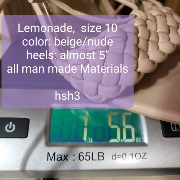 Lemonade Women's size 10 Beige Nude Square Toe Lace Up 5" Heels Sandals No Box - Picture 9 of 9